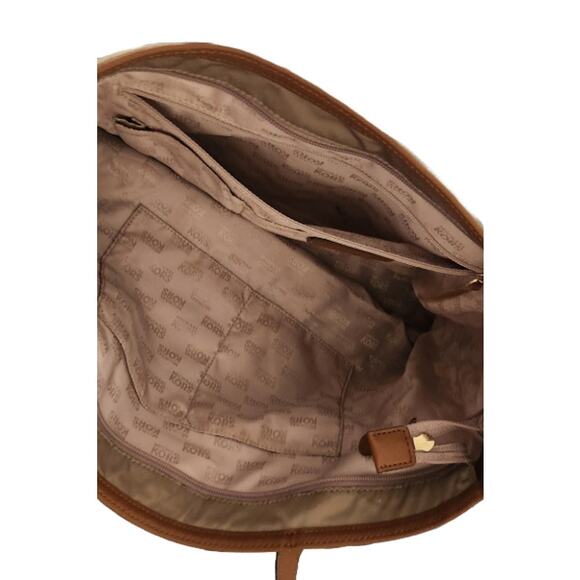 Michael Kors Nylon Tote Bag – Tan with Brown Trim, Gold Hardware - Picture 3 of 3